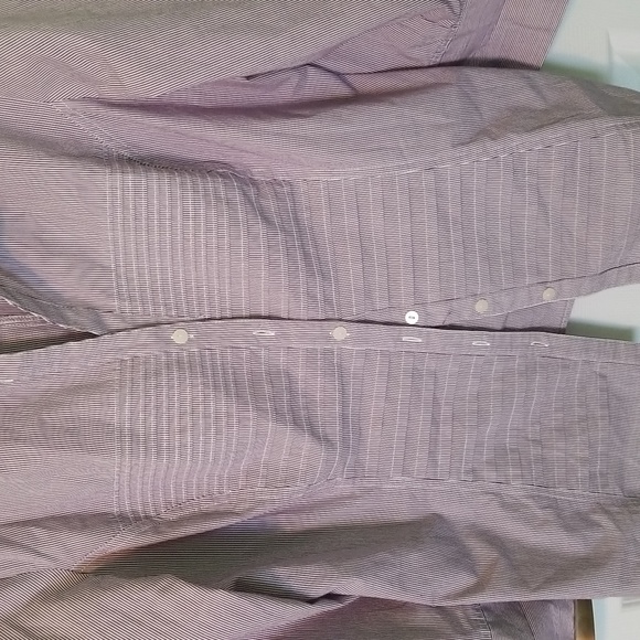 Xl white and purple pin striped shirt by Larry Levine. - Picture 2 of 4